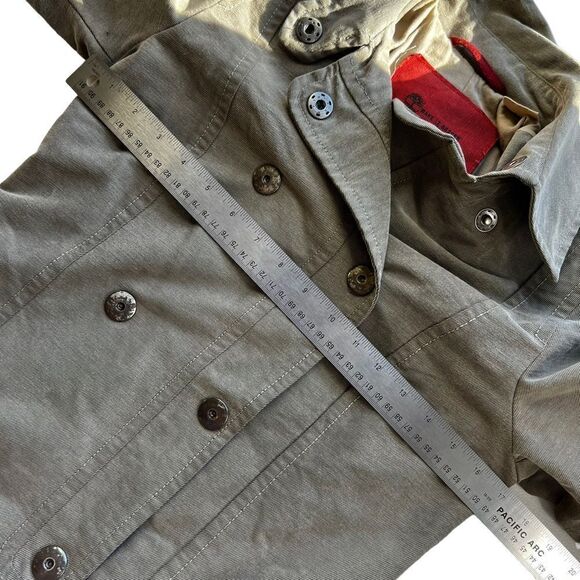 Timberland Waxed Cotton Military Style Trench Coat - Picture 11 of 16
